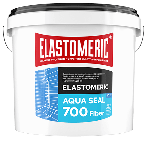 Акриловая гидроизоляция для углов, примыканий, душевых поддонов Elastomeric Аква 700 Файбер 10кг