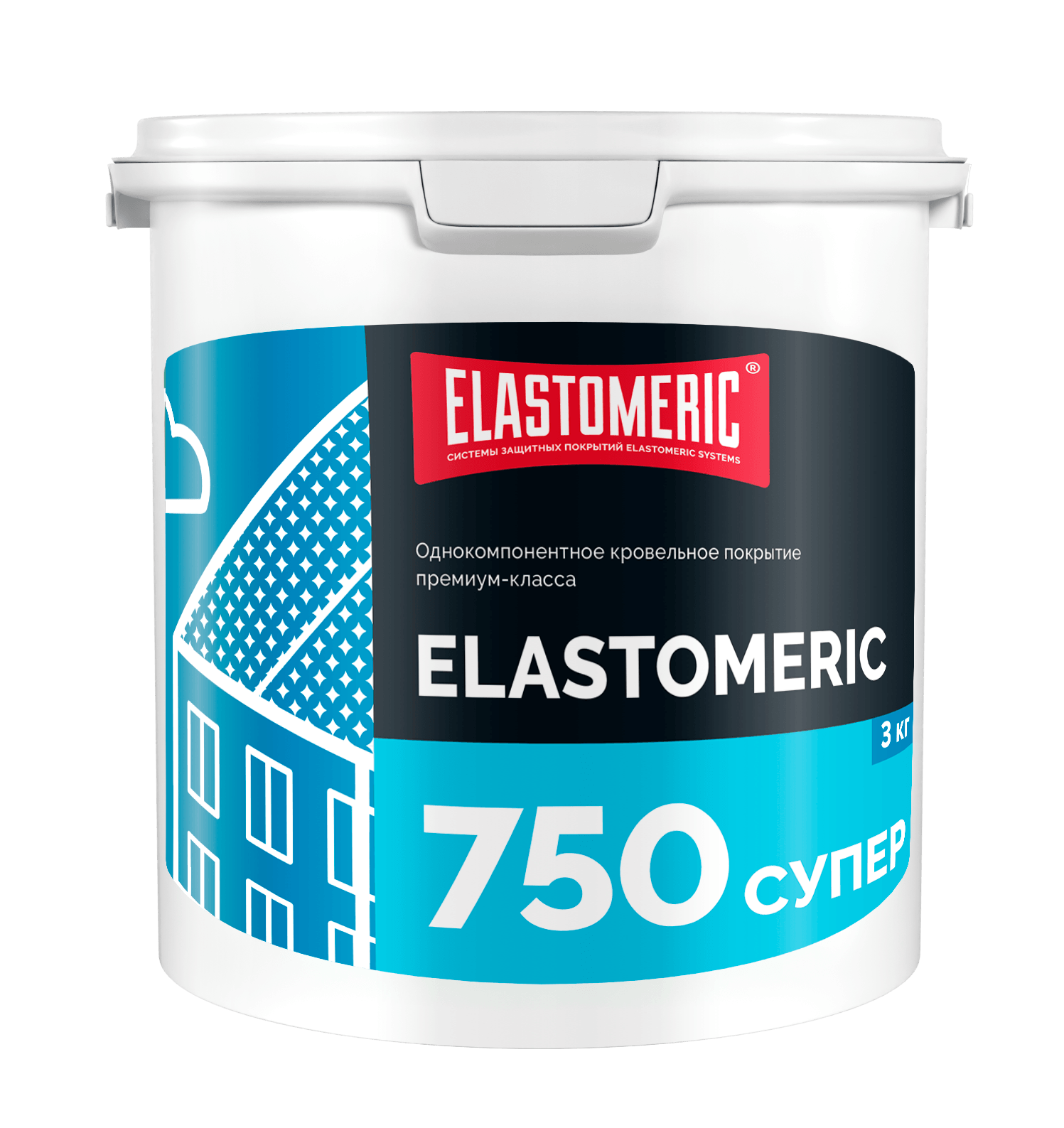 Однокомпонентное финишное кровельное покрытие премиум класса Elastomeric 750 Супер